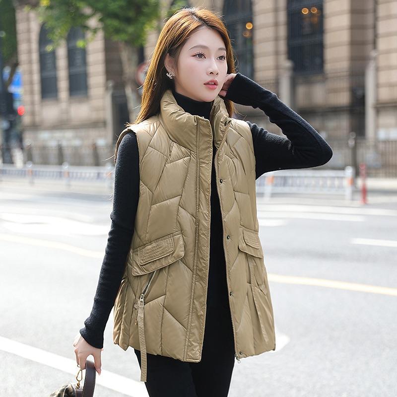 New glossy leave-in down cotton vest women's autumn and winter short cotton vest vest vest vest jacket