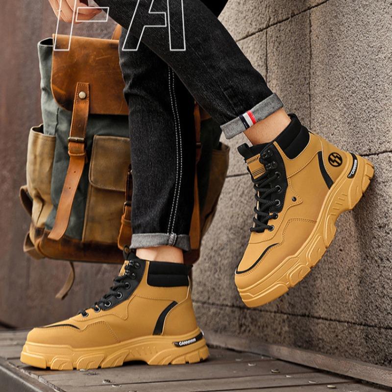 New Men Ankle Boots Winter Warm Comfortable Desert Leather Shoes High Quality Anti-slip Combat Hiking Shoes Botas Zapatos Hombre