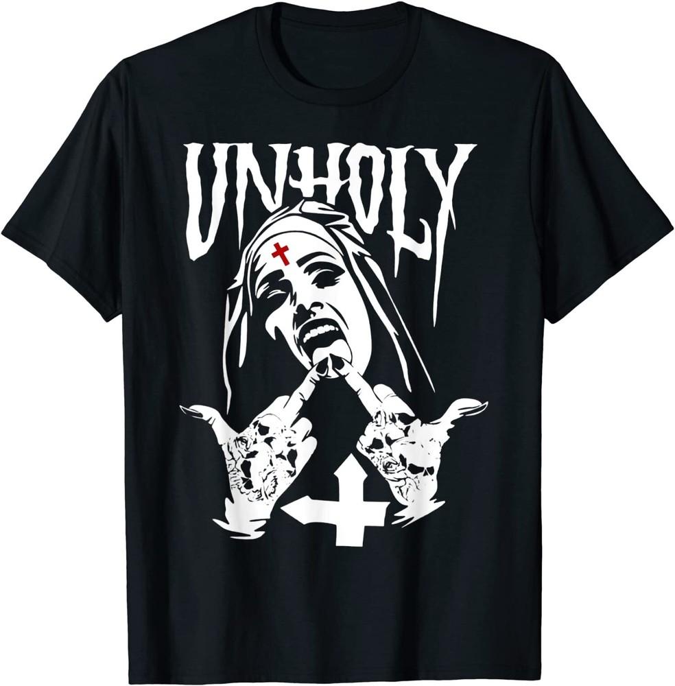 

NEW Satanic Nun Tattoos Unholy Dark Occult Gothic Gift T-Shirt Unisex T-Shirt L