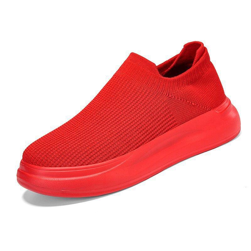 Spring and summer new breathable mesh shoes thick-soled fly-woven foot socks casual shoes