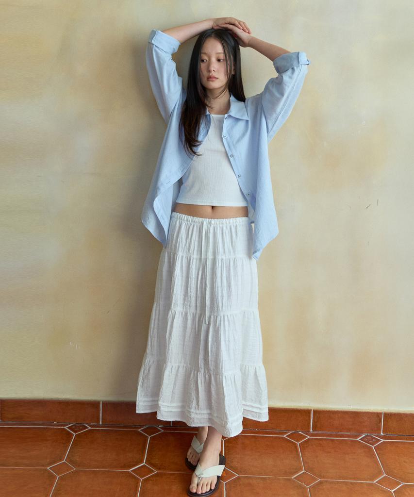 Wednesday Oasis For Woman Daylight Stripe Shirt_Sky Blue(Wb6Sh08)