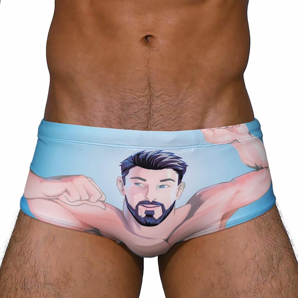 

JESSBORN Low-Rise Men s Swim Briefs - Trendy Beach Surf Swimwear, Anti-Exposure Design for European & American Sports Enthusiasts. M синий