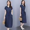 Fashionable and Breathable Cotton Embroidered Plus Size Dress for Women