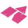3PCS/Set Cake Cream Scraper Pasty Cutters Scraper Irregular Teeth Edge DIY SmootherRose Red