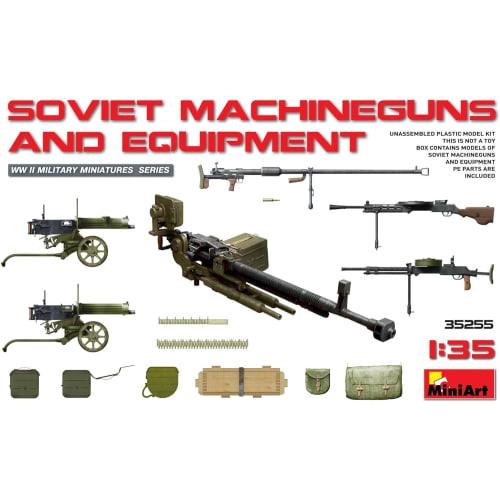 Miniart 1/35 scale Soviet Army Machine Gun & Equipment Plastic Model MA35255