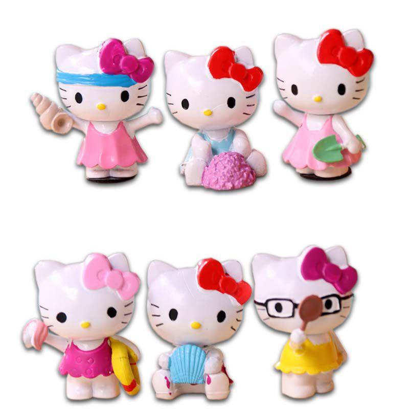 Rozkošných 6ks Hello Kitty Kuromi Sanrio Roztomilých Panenek Příslušenství Pro Sběratele