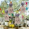 6pcs Easter Linen Drawstring Burlap Bags with Cute Bunny Ears Gift Packaging Bags Suitable for Easter Gifting