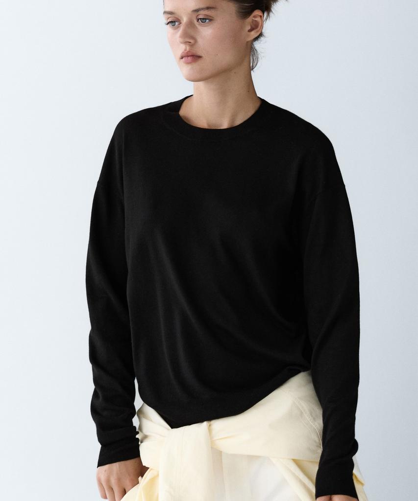 Masimodutti Wool Blend Fine Knit Sweater