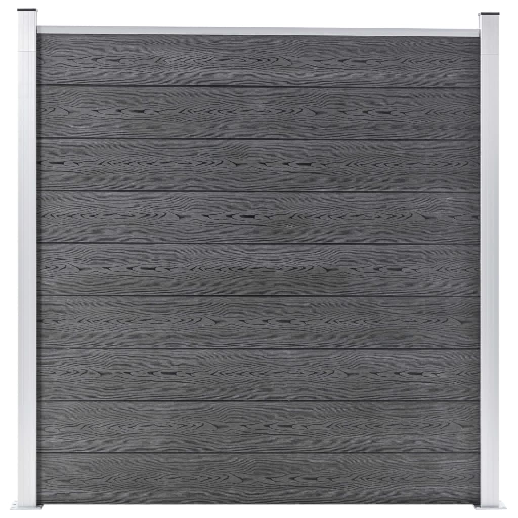 WPC Fence Set: 1 Square Panel + 1 Diagonal Panel 273 X 186 Cm Grey