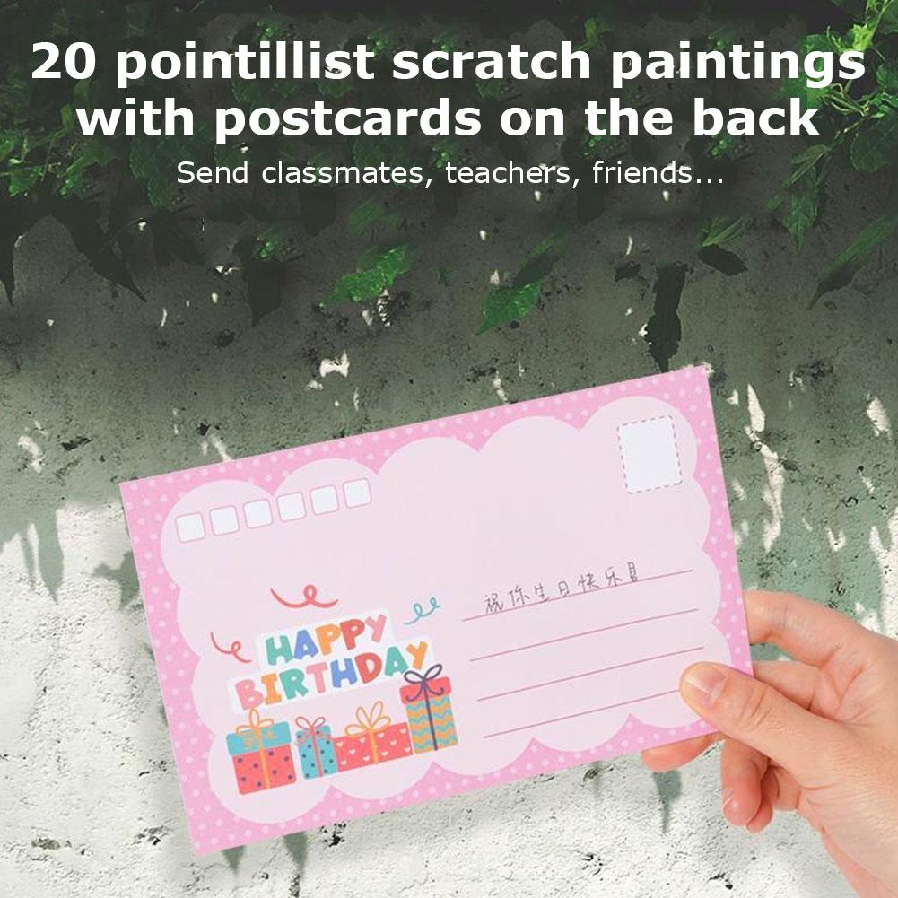 Squeegee Art Kids Paint Kit DIY Rainbow Scratch Art Childrens Painting Crafts Creativity Set Dot Painting Art Kits