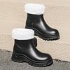 Rain Shoes Short Tube Women's Non-slip Waterproof Shoes Fashionable Adult Outdoor Water Boots Kitchen Rubber Shoes Warm Thick-soled Rain Boots Women