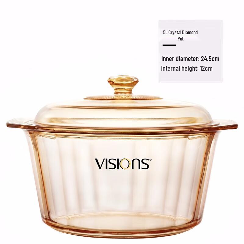 Corning 5L Crystal Clear Glass Pot