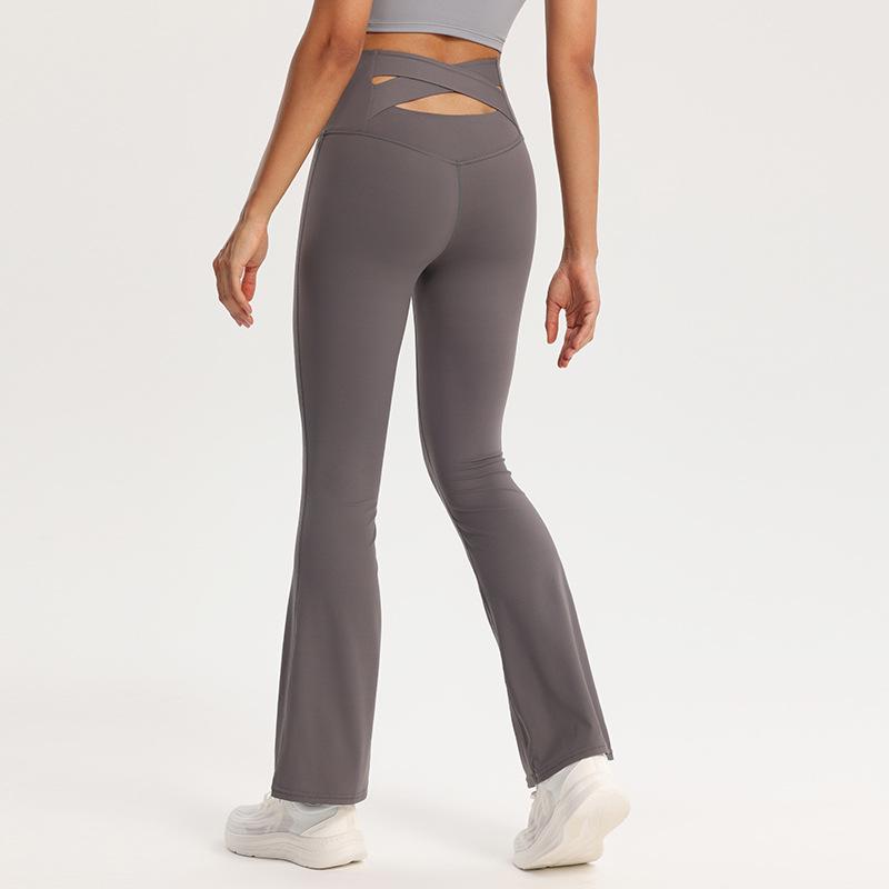 Nude Feel Women s High Waist Flare Yoga Pants - Peach Butt Lifting Fitness Tights Medium
