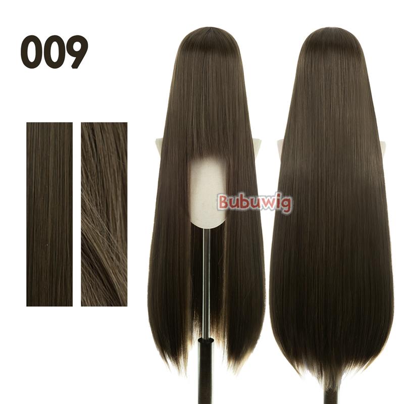 Bubuwig Synthetic Hair 100cm Long Straight Pure Color Cosplay Wigs Over 100 Colors Black White Red Blue Brown Wig Heat Resistant