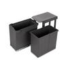 Emuca poubelles de recyclage pour la cuisine, 1 x 30l, fixation inférieure et extraction automatique, acier et plastique, gris