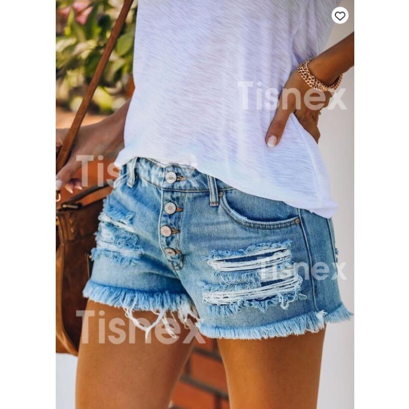 Women's New Ripped Denim Shorts