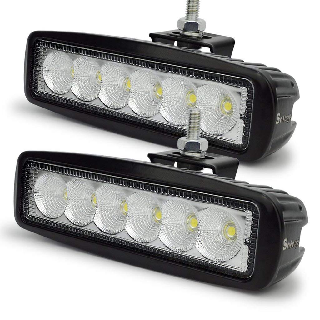 LED Work Light, Wide Angle, 18W, Fully Waterproof, IP67, 10V-30V, 6-LED, Compact, for Tractors/Trucks/Motorcycles, Noiseless, High Brightness, Shockpr