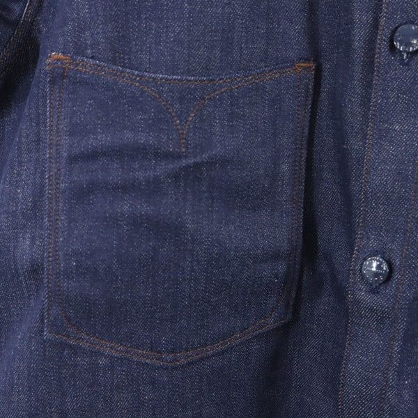Unused Johnbull Long Sleeve Denim Shirt 40 Indigo Blue Eye Work Shirt Men's Used