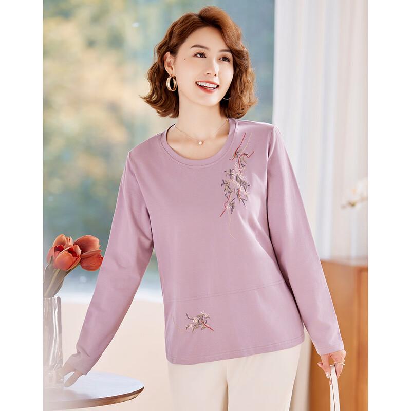 

Пастер 2025 Осень Трикотажный топ с длинным рукавом и круглым вырезом для мам 2XL