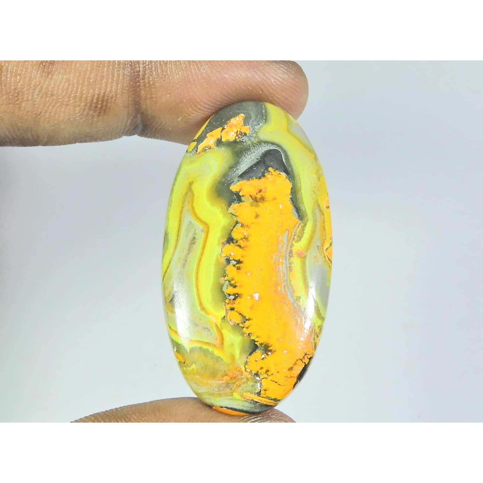 

50Cts. Натуральный овальный кабошон из яшмы «Шмель», свободный драгоценный камень 21X43X05 мм D-87