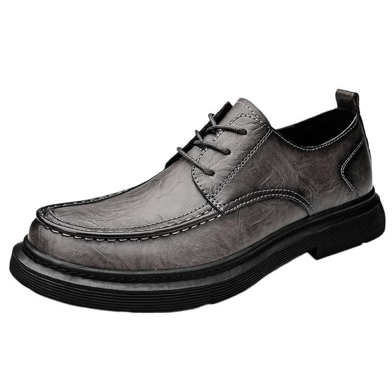 Leather shoes men's autumn new soft-soled formal wear leather men's shoes fashion versatile lace-up brock shoes