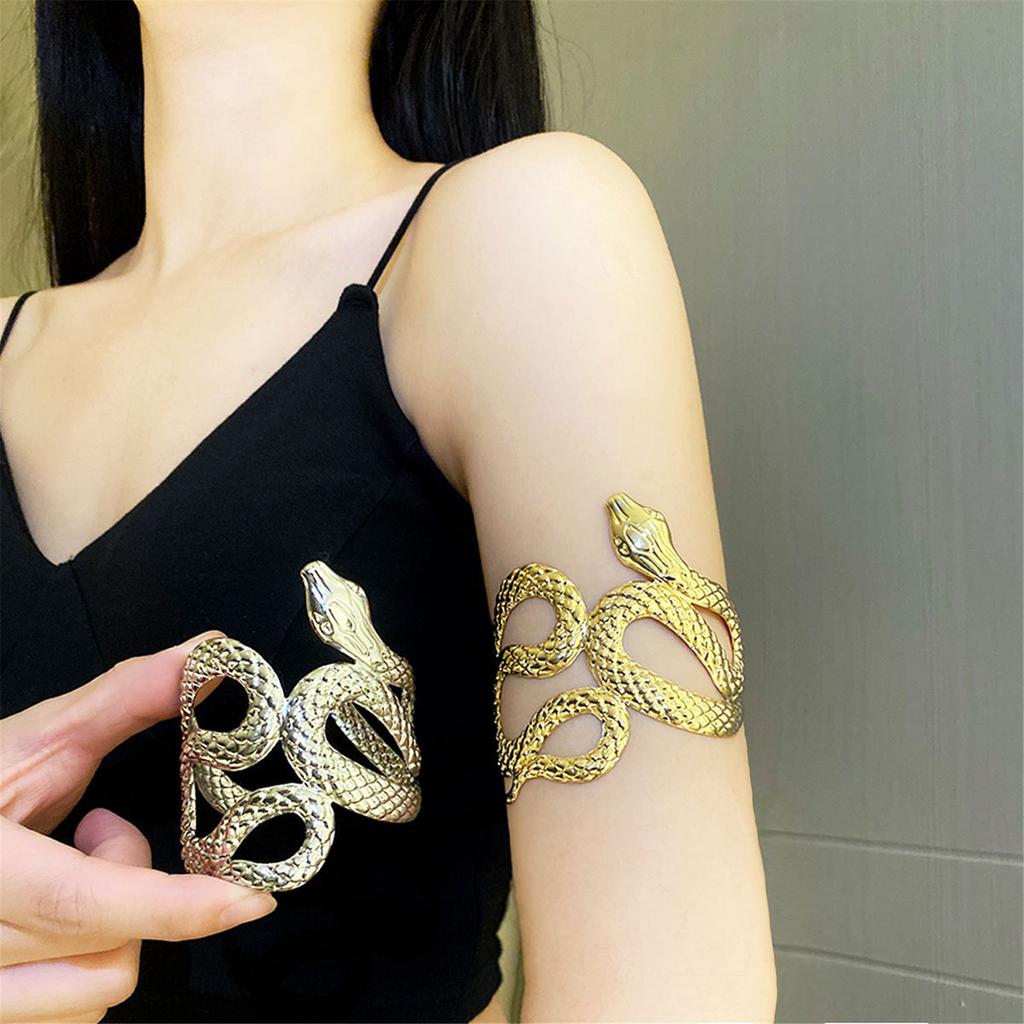 Elegant Armband Chain Blingbling Snake Arm Bracelets for Women Delicate Coils Armlet Armband Open Bangle