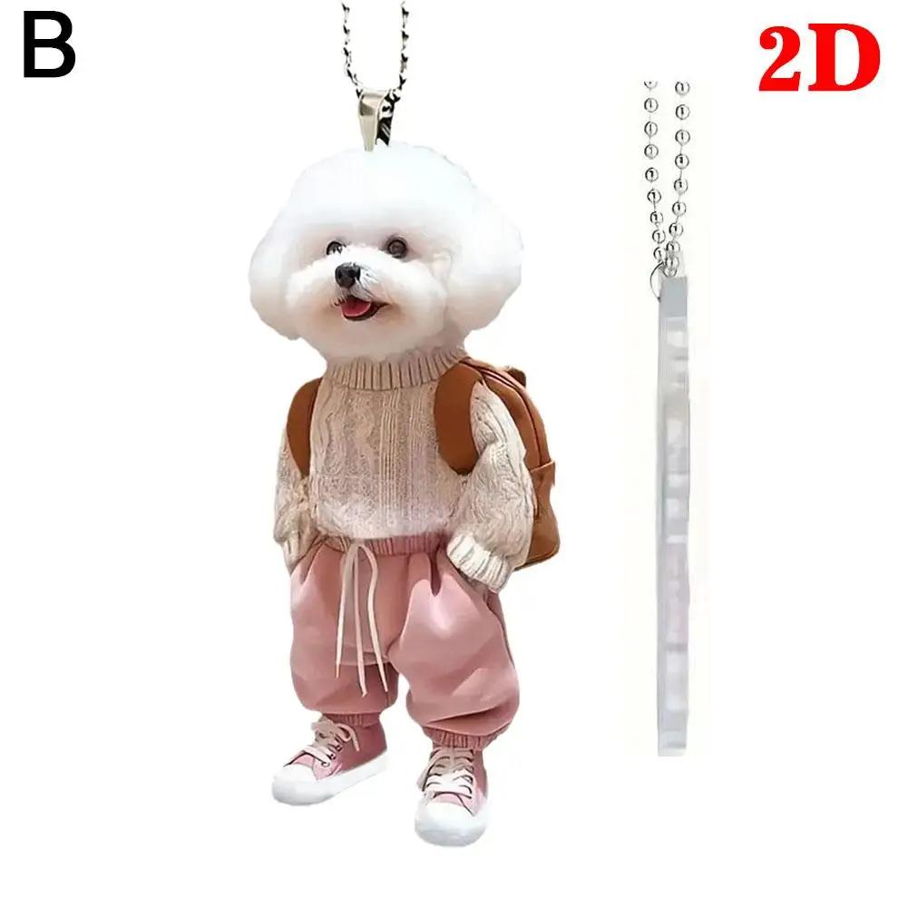 Creative Puppy Man Backpack Rearview Mirrors Pendant Decoration Auto Accessories Car Mirror Rearview Gifts Suspension Styli C6B3