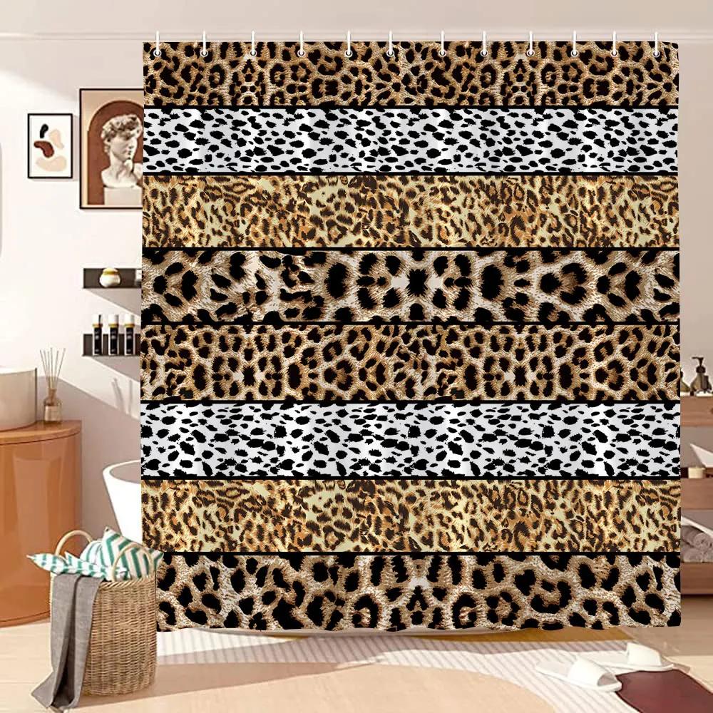 Vintage Geometric Lines Shower Curtain Modern Abstract Bohemian Minimalist Tones Polyester Fabric Shower Curtains Bathroom Decor