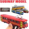 1/90 City Bus Train Tram Diecast Pull Back Model W/LED Music Developmental Car Toy