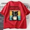 Funny Coffee Cat TShirt Summer Cotton Short Sleeve Cat Mama T Shirt Coffee Lover Tee Shirt Retro Cat T Shirt Unisexs Clothes