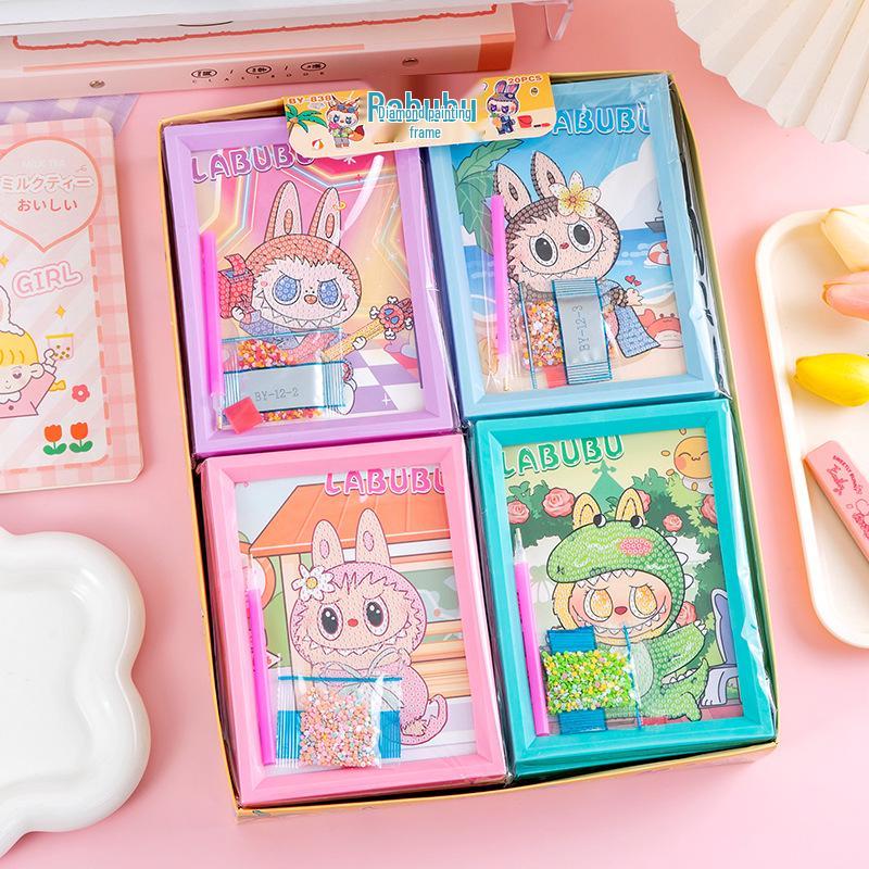 Autocollants de Peinture Diamant Cartoon DIY avec Cadre pour Enfants - Cadeau Éducatif Fait Main