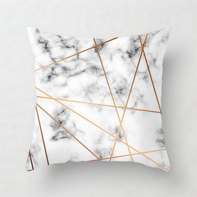 Marble-Patterned Geometry Throw Pillow Covers With Digital Printing Of Short Plush Fabric Car-Shaped Sofa Cushion Home Decor