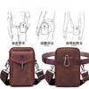 BULLCAPTAIN Men's Genuine Leather Crossbody Phone Bag Vintage Cowhide Mini Shoulder Bag Casual Travel Sling Pouch Waist bag