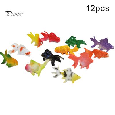 Puntos Kids Toy Educational Mini Simulazione Colorata Rana Pesci Rossi Figure Animale Bagno