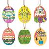 Easter Egg Pendant Creative Shape Exquisite Pattern Smooth Edge Burr Free Easy To Hang Wooden Egg Hanging Pendant Decal DIY Craft Kit Home Supplies