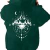 Street camping wind forest star theme printed hoodie mountain view moon phase oversize couple sweater