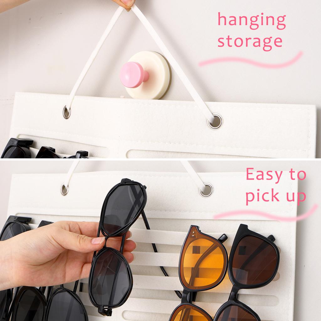 1pc Wall Mounted Black/White Foldable Glasses Storage Bag Sunglasses Glasses Box Hair Accessories Storage Hanging Bag