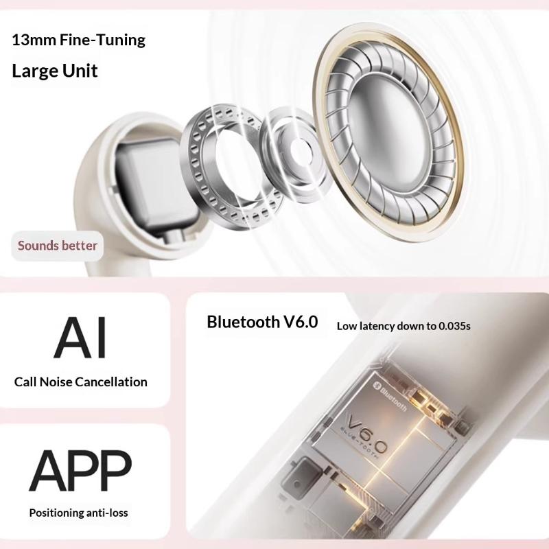 Edifier ZeroAir Pro Earphones HiFi Sound Quality Bluetooth 6.0 Noise-Canceling Bluetooth Headphones for Long Wear Sports Gifts