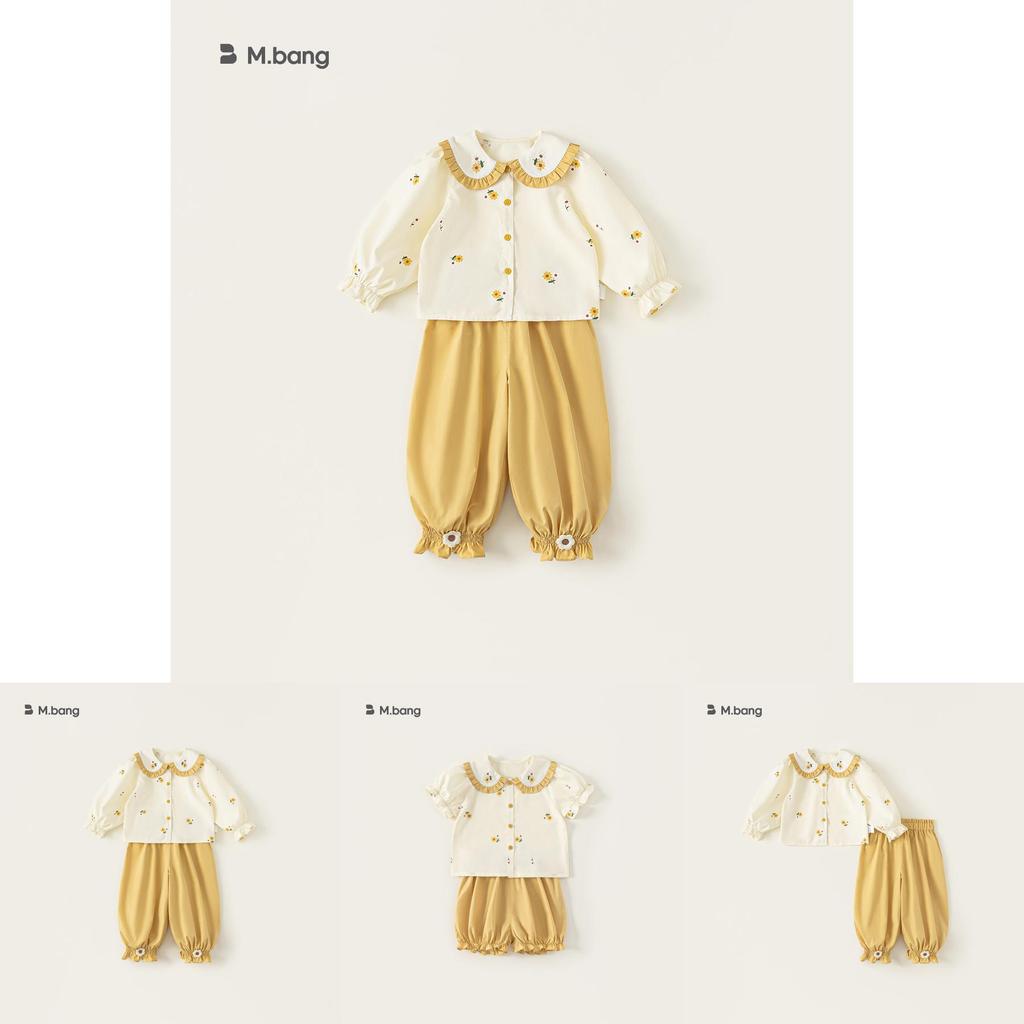 Girl Spring Kids Clothing Cotton Long Sleeve Floral Pattern Twopiece Suit For Children