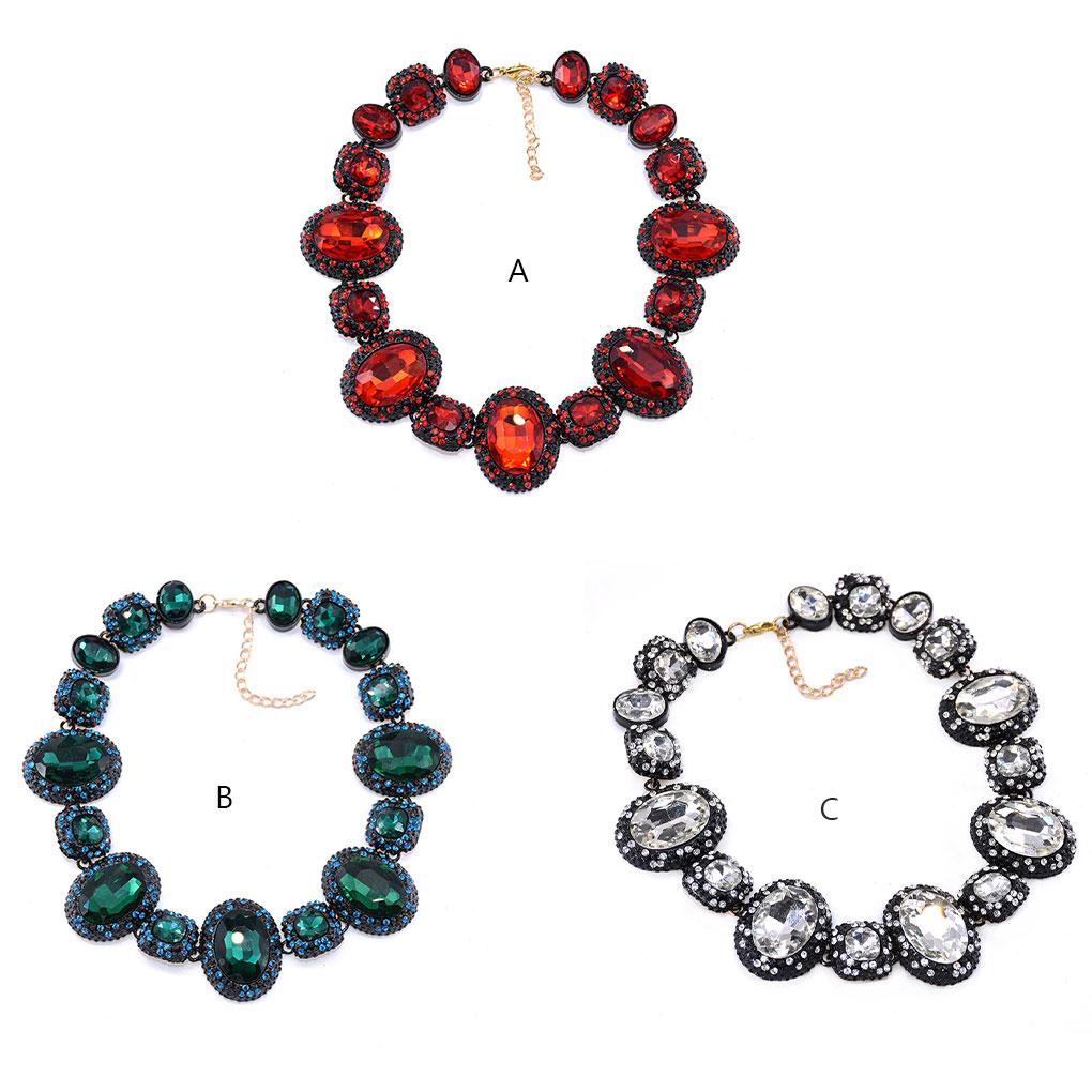 Lady Alloy Rhinestone Necklace Fashion Choker Statement Necklaces Portable Jewelry Ornament Gifts Accessory for Bar