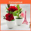 Flower Elegant Artificial Rose Potted Plant Bonsai For Home Celebration And Gift