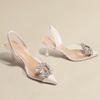 fashion Spring and Autumn Fashion New Sexy Banquet Comfortable Crystal Transparent Solid Color Pointed Toe Women's High Heels