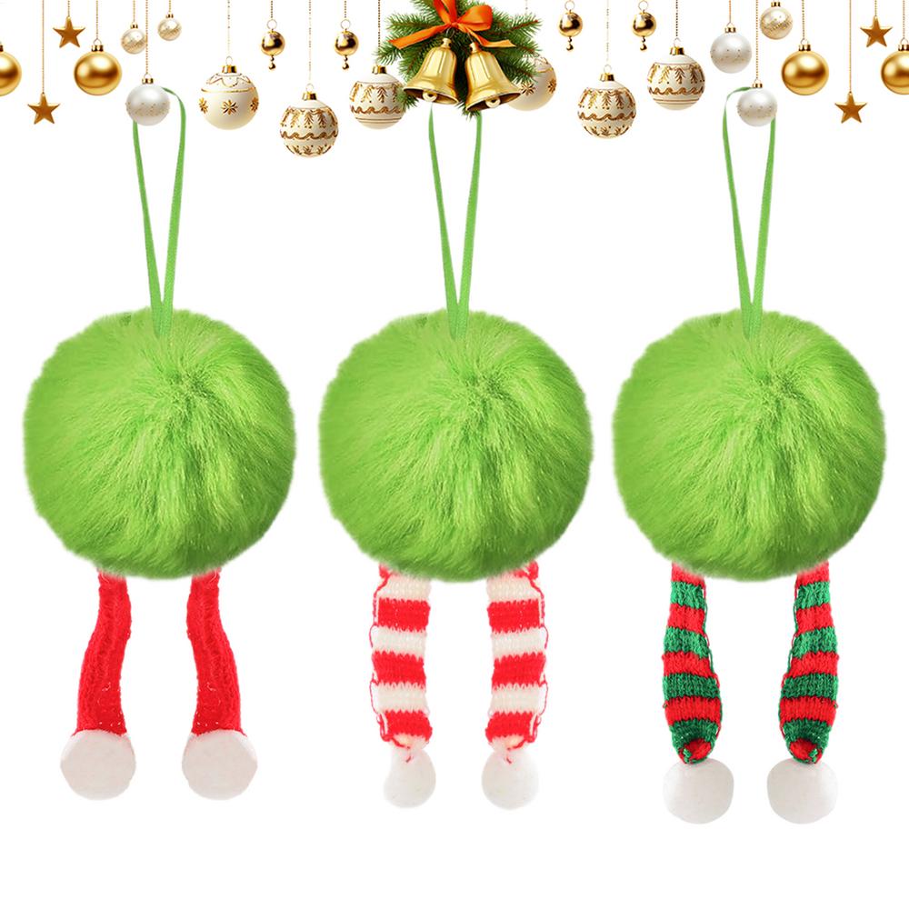 

Christmas Ball Home Indoor Plush Ornament Decor Weather-Resistant Soft 2.4 Inch Ball For Garden Stair Fireplace Banister 6cm
