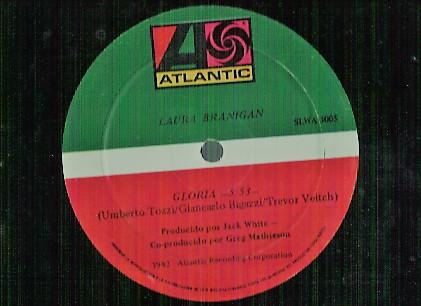

12inch Record LAURA BRANIGAN Gloria Viviendo Una Mentira Liv SLWA3005 Atlantic 1982 Mexico Dance Electronica Used