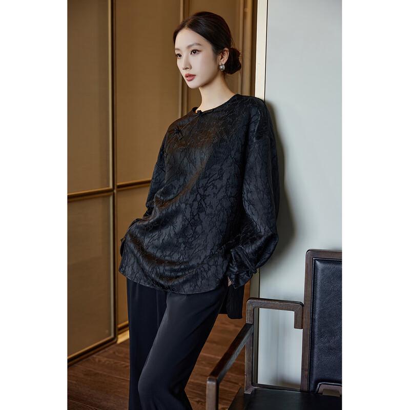 Женская блузка из жаккардового атласа в стиле Ханьфу S