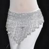 New Tassel Belly Dance Waist Chain Hollow Elastic Latin Dance Triangle Scarf Hand-Beaded Waist Scarf Dance Performances