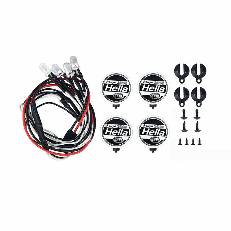 

4pcs Car Rc Hella Round Led Light With Lampshade For 110 18 Scx10ii Trx4 90046 4pcs