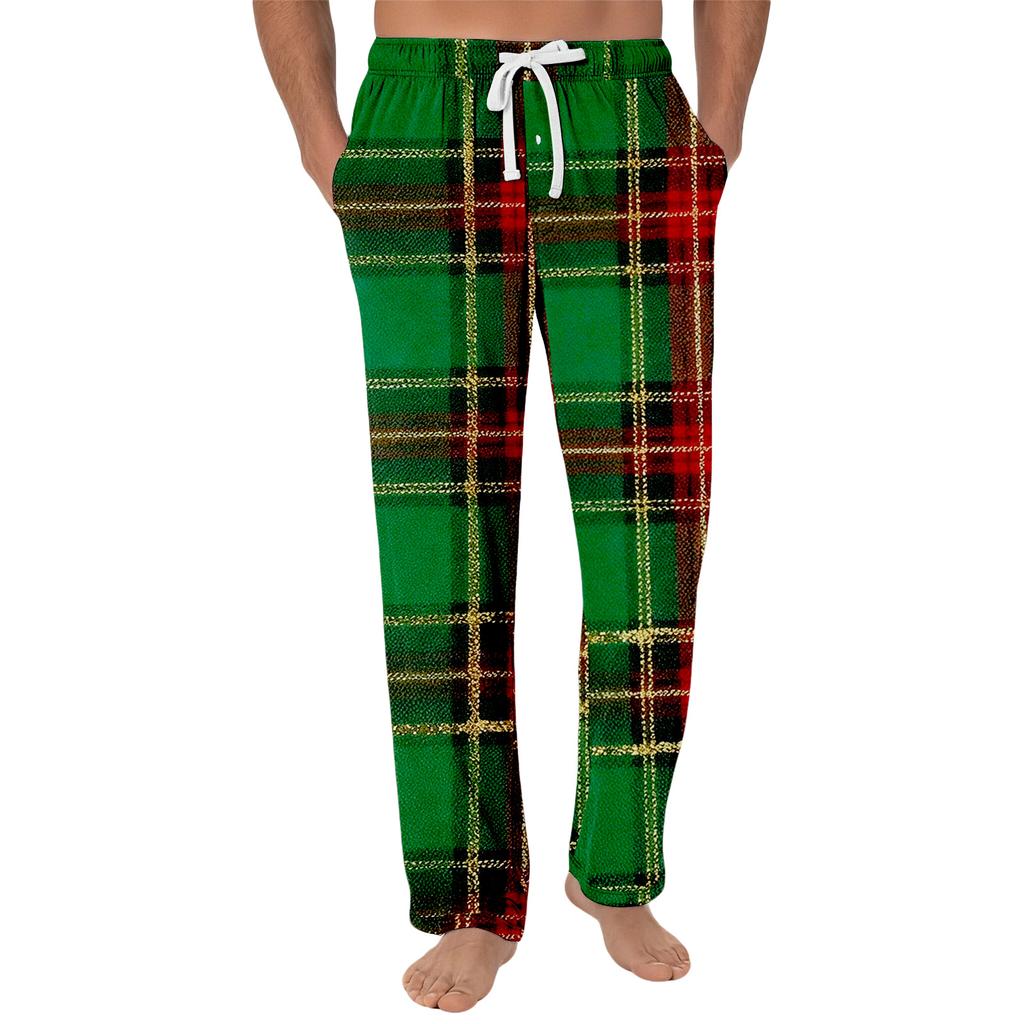 Gestreifte Pyjamahose Nachtwäsche Lässig Kordelzug Elastischer Bund Hose Bequem Gerade Yoga Lockere Hose