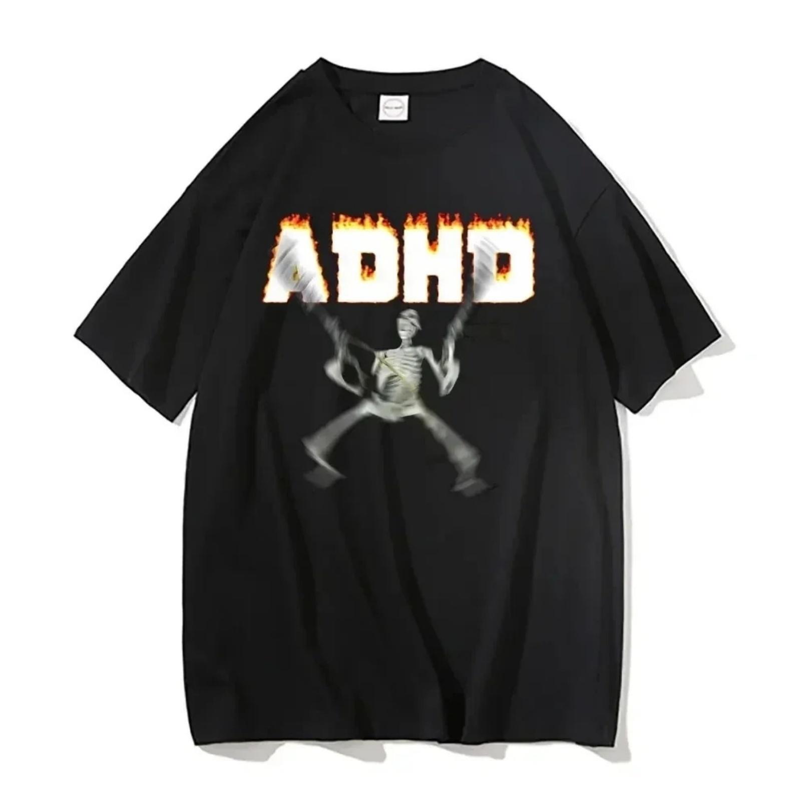 

Adhd Skeleton Meme T-shirts Classic Vintage Humor Horror Funny Skull T Shirt Women Casual Hip Hop Summer T Shirt XXXXXL різнокольоровий