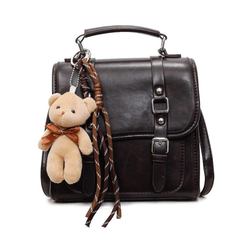 

2025 autumn and winter new go out multi-purpose backpack women s retro commuter handbag trendy versatile shoulder messenger bag темно-коричневого